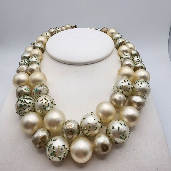 Vintage Marvella Faux Pearl Multilayer Collar Necklace - Picture 1 of 5